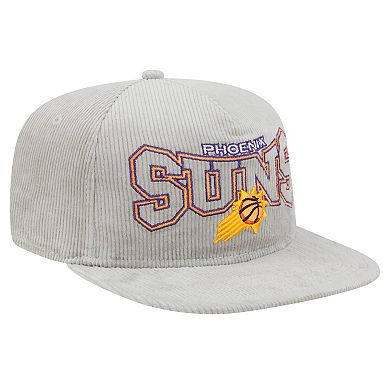 Men's New Era Gray Phoenix Suns Throwback Corduroy Golfer Snapback Hat