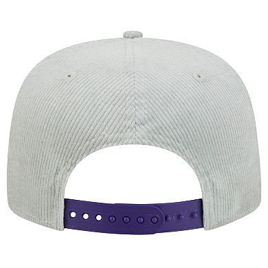 Men's New Era Gray Phoenix Suns Throwback Corduroy Golfer Snapback Hat