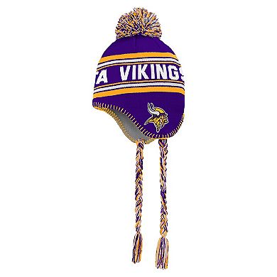 Youth Purple Minnesota Vikings Jacquard Tassel Knit Hat with Pom
