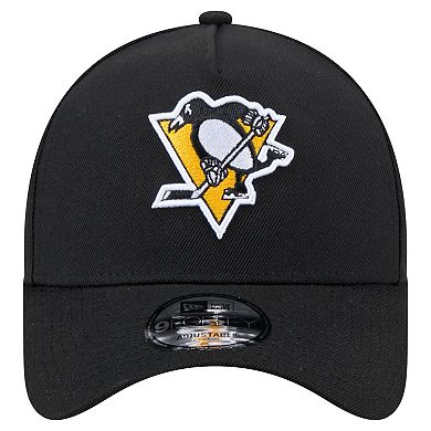 Men's New Era Black Pittsburgh Penguins Core A-Frame 9FORTY Adjustable Hat