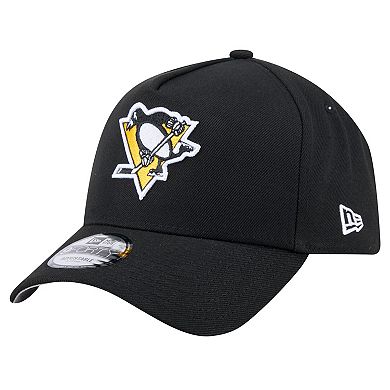 Men's New Era Black Pittsburgh Penguins Core A-Frame 9FORTY Adjustable Hat