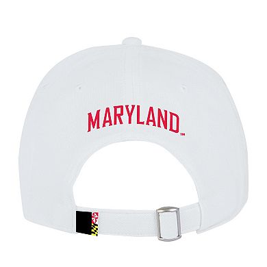 Men's Under Armour White Maryland Terrapins Sideline Blitzing Accent Adjustable Hat