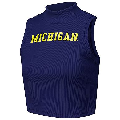 Women's ZooZatz Navy Michigan Wolverines Cropped Tank Top