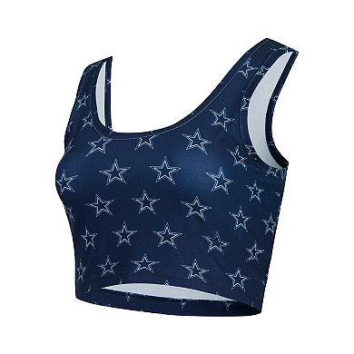 Women's Concepts Sport Navy Dallas Cowboys Record Allover Print Bralette
