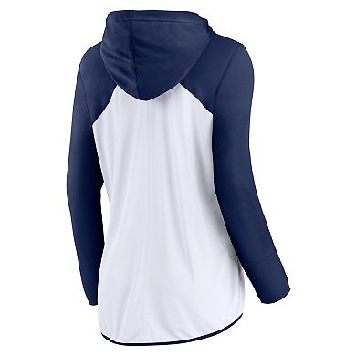 Women's Fanatics White/Navy Dallas Cowboys Script Full-Zip Hoodie