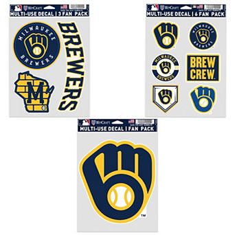 WinCraft Milwaukee Brewers Three-Pack Fan Decal Set