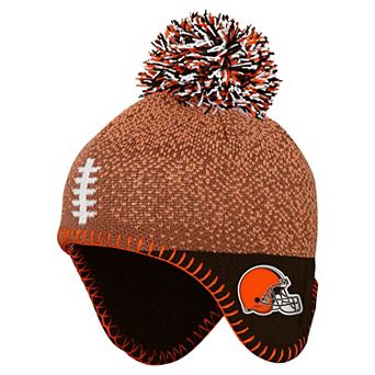 Preschool��Brown Cleveland Browns Football Head Knit Hat with Pom