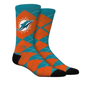 Unisex Rock Em Socks Miami Dolphins Argyle Knitted Dress Socks