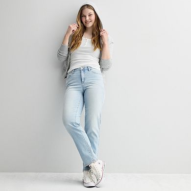 Juniors' SO® Mid Rise Slim Straight Jeans
