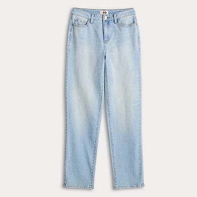 Juniors' SO® Mid Rise Slim Straight Jeans