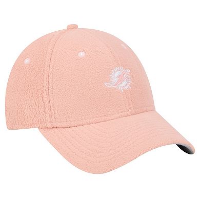 Women's New Era Light Pink Miami Dolphins Cozy Sherpa 9FORTY Adjustable Hat