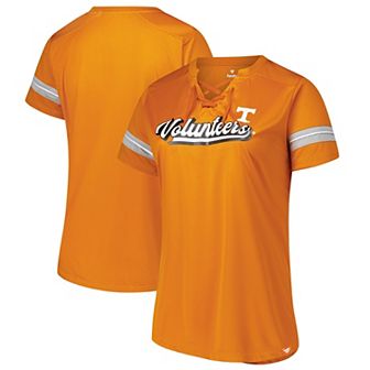 Women's Fanatics Tennessee Orange Tennessee Volunteers Plus Size Overtime Readiness Lace-Up T-Shirt