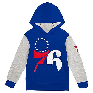 Toddler Royal Philadelphia 76ers Fair Catch Fleece Pullover Hoodie