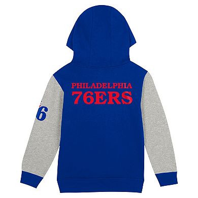 Toddler Royal Philadelphia 76ers Fair Catch Fleece Pullover Hoodie