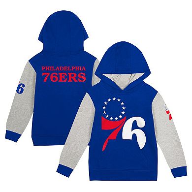 Toddler Royal Philadelphia 76ers Fair Catch Fleece Pullover Hoodie