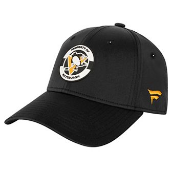 Youth Fanatics Black Pittsburgh Penguins Authentic Pro Training Camp Stretch Fit Hat