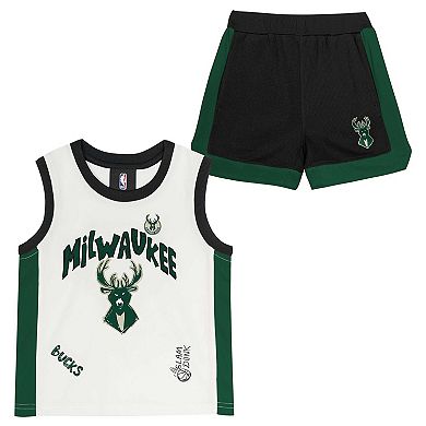 Preschool Milwaukee Bucks Mesh Tank Top and Shorts Set