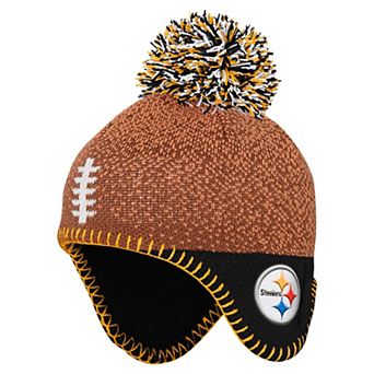 Preschool��Brown Pittsburgh Steelers Football Head Knit Hat with Pom