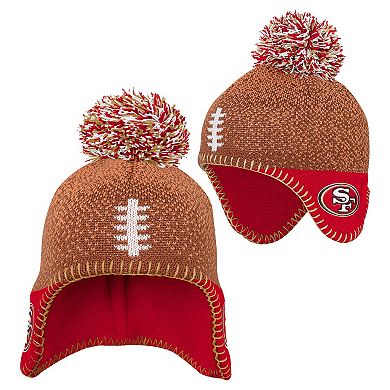 Preschool Brown San Francisco 49ers Football Head Knit Hat with Pom