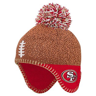 Preschool Brown San Francisco 49ers Football Head Knit Hat with Pom