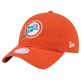 Women's New Era Orange Miami Dolphins Throwback Main Core Classic 2.0 9TWENTY Adjustable Hat