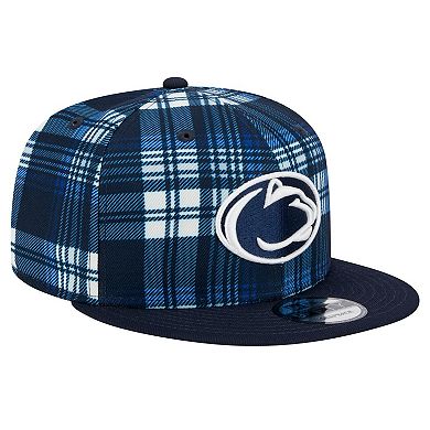 Men's New Era Navy Penn State Nittany Lions Plaid 9FIFTY Snapback Hat