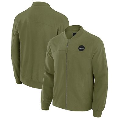 Men's J. Palmer Olive New York Jets Lightweight Cover-4 Tri-Blend Full-Zip Jacket