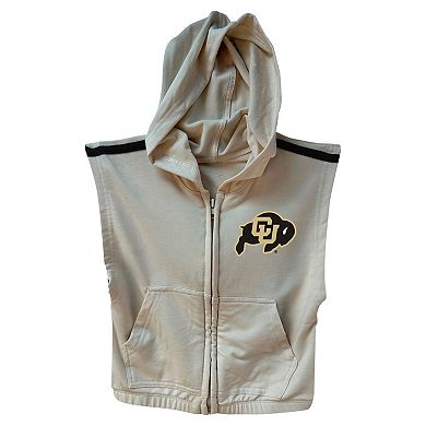 Girls Toddler Wes & Willy Tan Colorado Buffaloes Tri-Blend Sleeveless Full-Zip Hoodie & Tiered Skirt Set