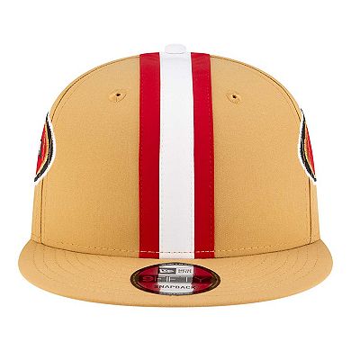 Men's New Era Gold San Francisco 49ers Helmet 9FIFTY Snapback Hat