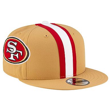 Men's New Era Gold San Francisco 49ers Helmet 9FIFTY Snapback Hat