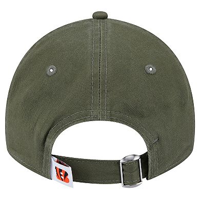 Youth New Era Olive Cincinnati Bengals Main 9TWENTY Adjustable Hat