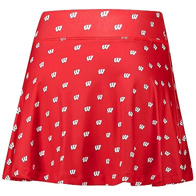 Women's ZooZatz Red Wisconsin Badgers Allover Print Flowy Skort