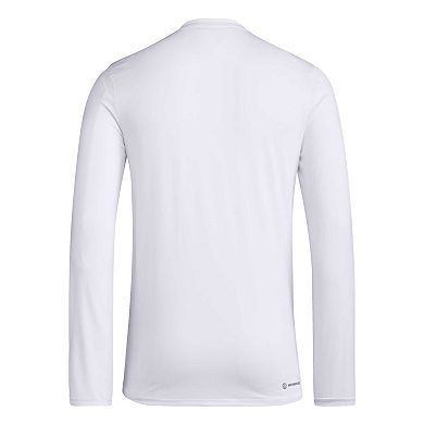 Men's adidas White Texas Tech Red Raiders Tape AEROREADY Long Sleeve T-Shirt