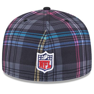 Men s New Era Black Carolina Panthers 2024 NFL Crucial Catch Plaid 59FIFTY Fitted Hat