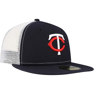 Men's New Era Navy Minnesota Twins Team Color 59FIFTY Trucker Fitted Hat