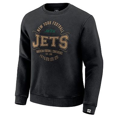 Men's Darius Rucker Collection by Fanatics Black New York Jets Vintage Pullover Sweatshirt