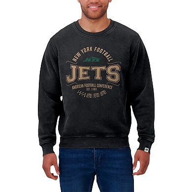Men's Darius Rucker Collection by Fanatics Black New York Jets Vintage Pullover Sweatshirt
