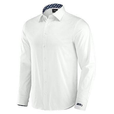Men's J. Palmer White Seattle Seahawks Man-In-Motion Long Sleeve Button-Up Dress Shirt