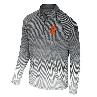 Men's Colosseum Gray Syracuse Orange AI Striped Mesh Quarter-Zip Raglan Windshirt
