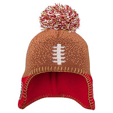 Infant Brown San Francisco 49ers Football Head Knit Hat with Pom