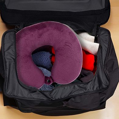 2 Memory Foam Travel Pillows with Sleep Masks by Pursonic Ultimate Comfort for Couples on the Go