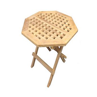 Teak Octagonal Picnic Table (shown in open & close position)