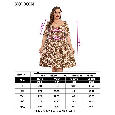 Women's Plus Size A Line Dress Wrap V Neck Front Knotted Dress Knee Length  Midi Swing Dress