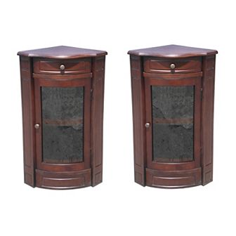 Mahogany Corner Glass Cabinet Short
