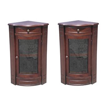 Mahogany Corner Glass Cabinet Short