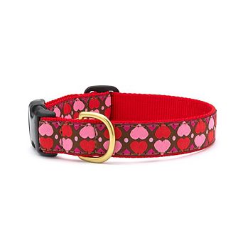 Up Country Valentine And Hearts Pattern Dog Collar