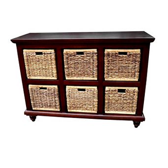 Mahogany     6 Basket Chest (banana leaf baskets)