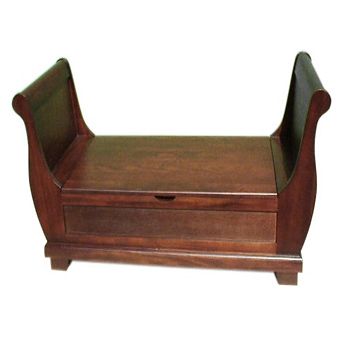 Sleigh Storage Bench with Lifted Foam Seat