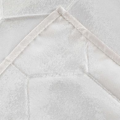 Dainty Home Tiles 3D Embossed Lurex Geometric Textured Shower Curtain