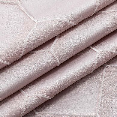 Dainty Home Tiles 3D Embossed Lurex Geometric Textured Shower Curtain